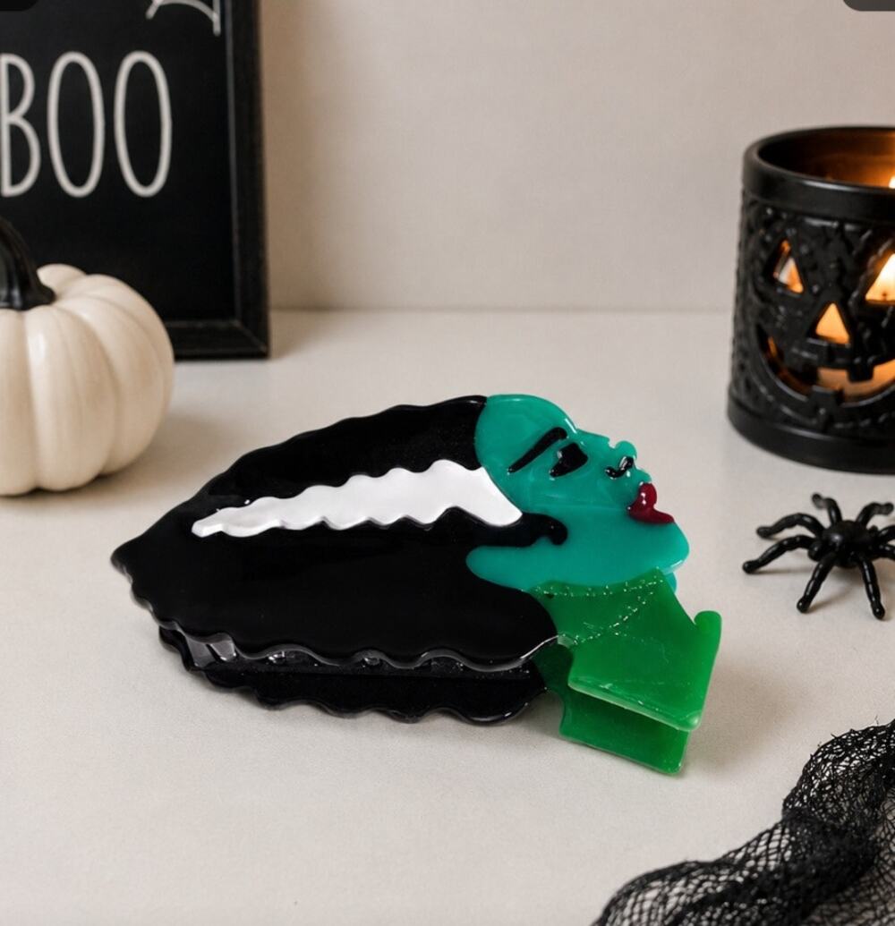Acetate Halloween Bride Of Frankenstein Hair Claw Clip New